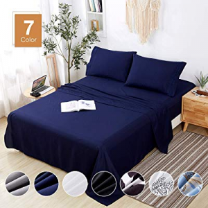 One Day Only！Agedate 4 Piece Brushed Microfiber Bed Sheets Set now 30.0% off , Deep Pocket Bed She..