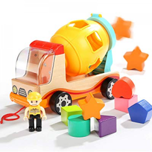40.0% off TOP BRIGHT Shape Sorter Toys for Toddlers - Dump Trucks Wooden Toys for 2 3 Year Old Pre..