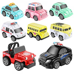 One Day Only！50.0% off GEYIIE Car Toy Alloy Pull Back Cars Vehicles Set Mini Car Model Constructio..