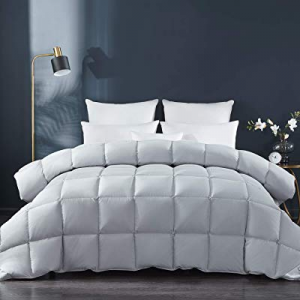 SHEONE White Goose Down Comforter Queen Size 100% Cotton Cover Down Proof with Corner Tabs now 25...