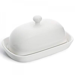 Sweese 3164 Porcelain Cute Butter Dish with Lid, Perfect for East/West Butter, White now 30.0% off 