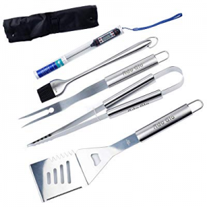 Ado Glo BBQ Tools Set - 6 Piece Grilling Tools now 30.0% off , Stainless Steel Barbecue Grill Uten..