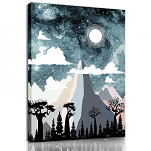 One Day Only！55.0% off Canvas Wall Art Landscape Painting Outer Space Starlight Canvas Prints Star..