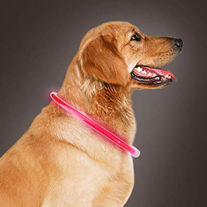 Takyu Led Dog Collar now 65.0% off , Glowing USB Rechargeable Neck Collar for Dog, Adjustable Safe..