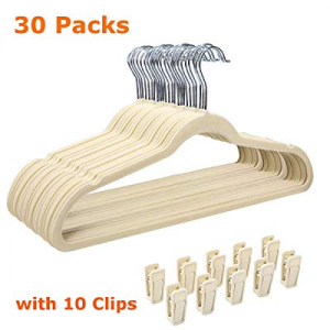 One Day Only！GEMITTO Velvet Suit Hangers now 30.0% off , 30Pcs Nonslip Clothes Hanger with Extra 1..