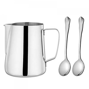 LIANYU Frothing Pitcher now 40.0% off , Stainless Steel 12 oz Milk Steaming Coffee Creamer Pitcher..