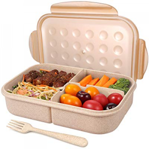 Bento Box for Adults Lunch Containers for Kids 3 Compartment Lunch Box Food Containers Leak Proof ..