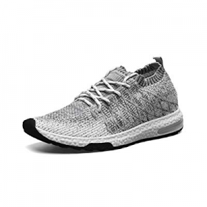 One Day Only！konhill Men's Breathable Tennis Shoes - Flyknit Walking Casual Slip On Athletic Sneak..