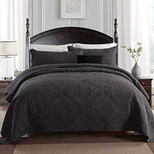 One Day Only！NEWLAKE Bedspread Quilt Set with Real Stitched Embroidery now 22.0% off ,Jacquard Emb..