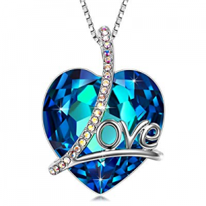 SIVERY 'Mom I Love You' Pendant Necklace with Swarovski Crystal now 80.0% off , Fashion Jewelry fo..