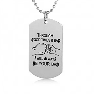 One Day Only！60.0% off FAYERXL Dog Tag for Son from Dad Necklace-Through Good Times&Bad I Will Alw..