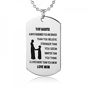 One Day Only！60.0% off LJQ Hand Stamped Dog Tag-You are Braver Than You Believe-Pendant Necklace I..