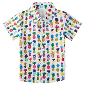 35.0% off uideazone Little Big Boys Hawaiian Shirt Summer Short Sleeve Kids Button Down Aloha Shir..