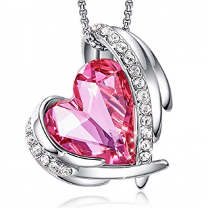 60.0% off CDE Rose Gold Necklaces for Women Heart Pendants Embellished with Crystals from Swarovsk..