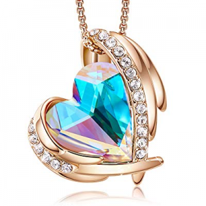 60.0% off CDE Rose Gold Necklaces for Women Heart Pendants Embellished with Crystals from Swarovsk..