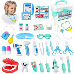 KIDCHEER Pretend Play Doctor Kit for Kids now 40.0% off , Dentist Role Play Educational Toy with S..