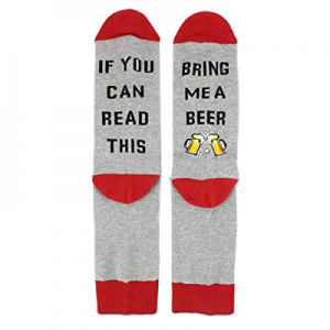 One Day Only！If You Can Read This Funny Saying Ankle Christmas Socks Wine Cotton Crew Socks for Me..