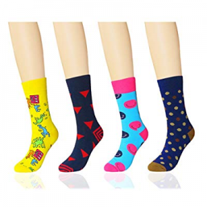 FULIER Women's Socks Casual Cotton Cute Funny Socks Colorful Design Comfortable Dress Crew Socks n..