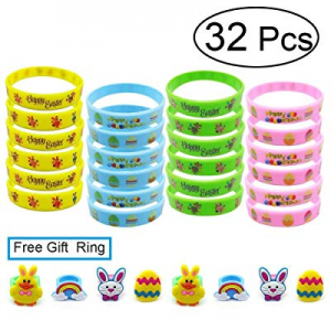 West Bay Kids Silicone Bracelets, 32Pcs Rubber Wristbands 8Pcs Silicone Ring for Kids now 80.0% off 