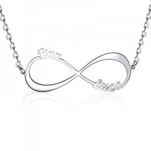 80.0% off YoPicks Infinity Name Necklace Personalized Sterling Silver Custom Made Eternal Love Pen..
