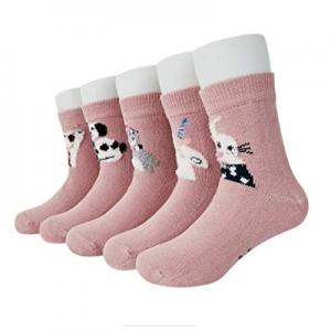 One Day Only！VWU Kids Socks Girls Boys Ankle Cotton Socks Animal for Children 5 Pack now 50.0% off 
