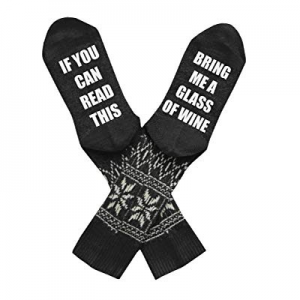 One Day Only！Mafulus Unisex If You Can Read This Socks Bring Me Beer Knit Funny Word Cotton Crew S..