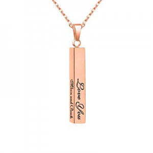 One Day Only！Shinelady Personalized Bar Necklace now 60.0% off , Customized Name Pendant Engraved ..