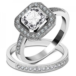 65.0% off 3UMeter Wedding Rings Engagement Rings for Women Anniversary Promise Ring Bridal Sets 92..