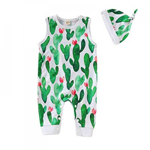 70.0% off NZRVAWS Baby Llama Clothes Cactus Sleeveless Bodysuit Infant Baby Romper with Hat 2PCS S..