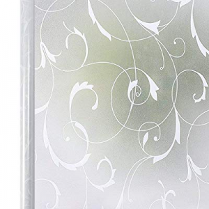 Privacy Frosted Window Film White Vine now 50.0% off , Self Adhesive Window Film Removable Static ..
