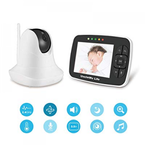 UNCLEWU Video Baby Camera Monitor and 3.5-inch LCD Screen now 60.0% off ,2.4 GHz FHSS with Tempera..