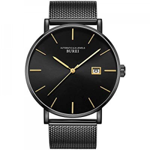 30.0% off BUREI Men Automatic Watches Minimalist Watch Big Dial with Date Synthetic Sapphire Glass..