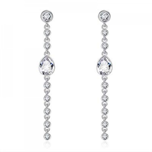 70.0% off Wedding Bridal Earrings Dangle Drop Crystal Linear Drop Earrings Rose Gold Long Marquis ..