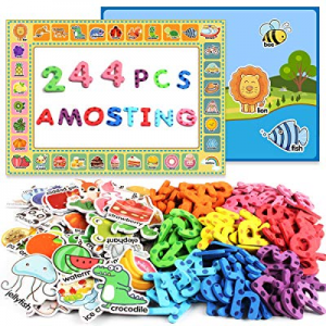 40.0% off AMOSTING Alphabet Magnets Toddler Toys Educational Magnetic Letters 244Pcs Refrigerator ..