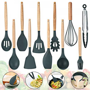 30.0% off Kitchen Cookware Utensils Sets 11Pcs Silicone Utensil Sets Cooking Best Assistant with H..