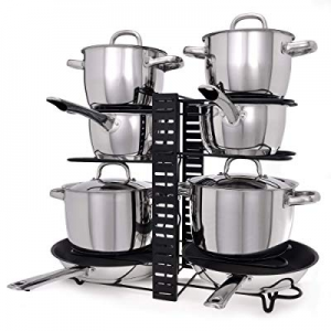 GRANNY SAYS Cookware Rack Organizer with 3 DIY Methods now 50.0% off , 8 Adjustable Dividers, Pan/..