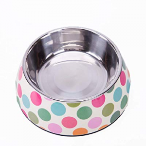 KLASKWARE Stainless Steel Pet Bowl now 70.0% off ,Double Small Dog Bowl with Non-Skid Rubber Feet,..