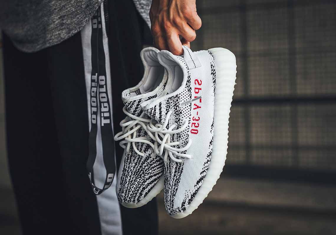 yeezy white core black red