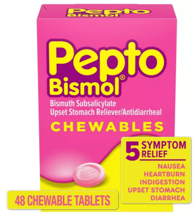 pepto-bismol的有效成分为bismuth subsalicylate,即次水杨酸铋,经过